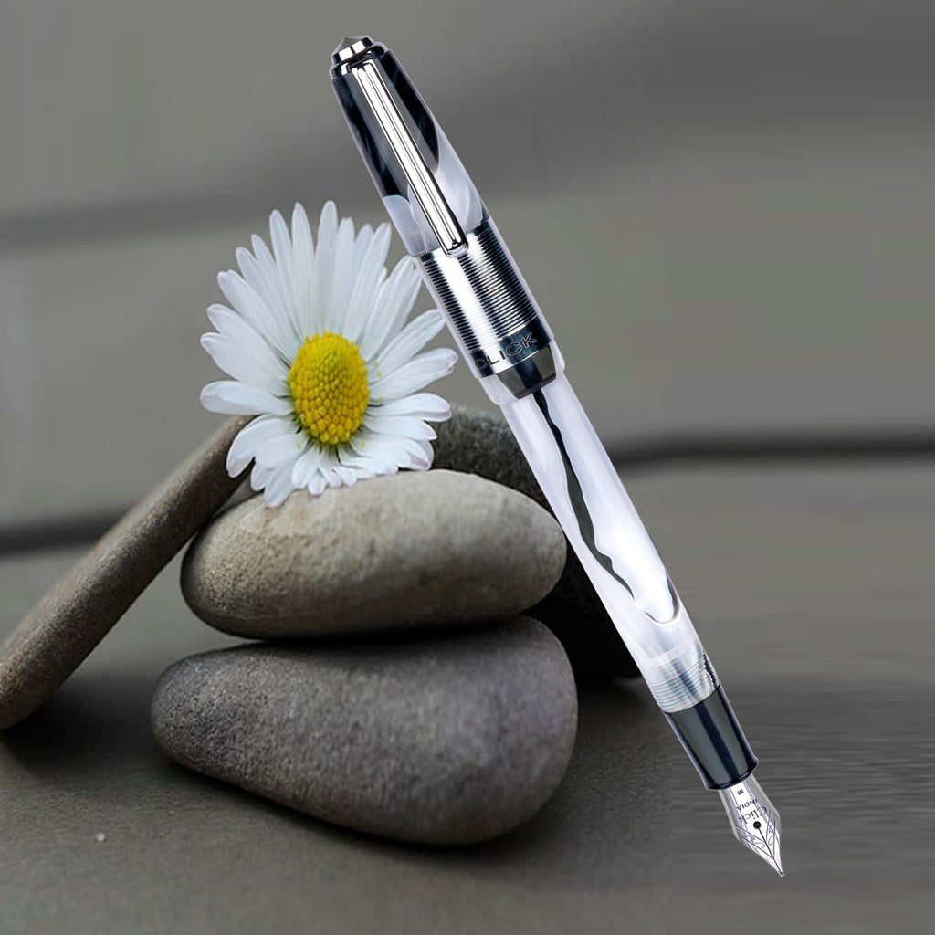 Click Retro White Black CT Fountain Pen CLK2100EBK