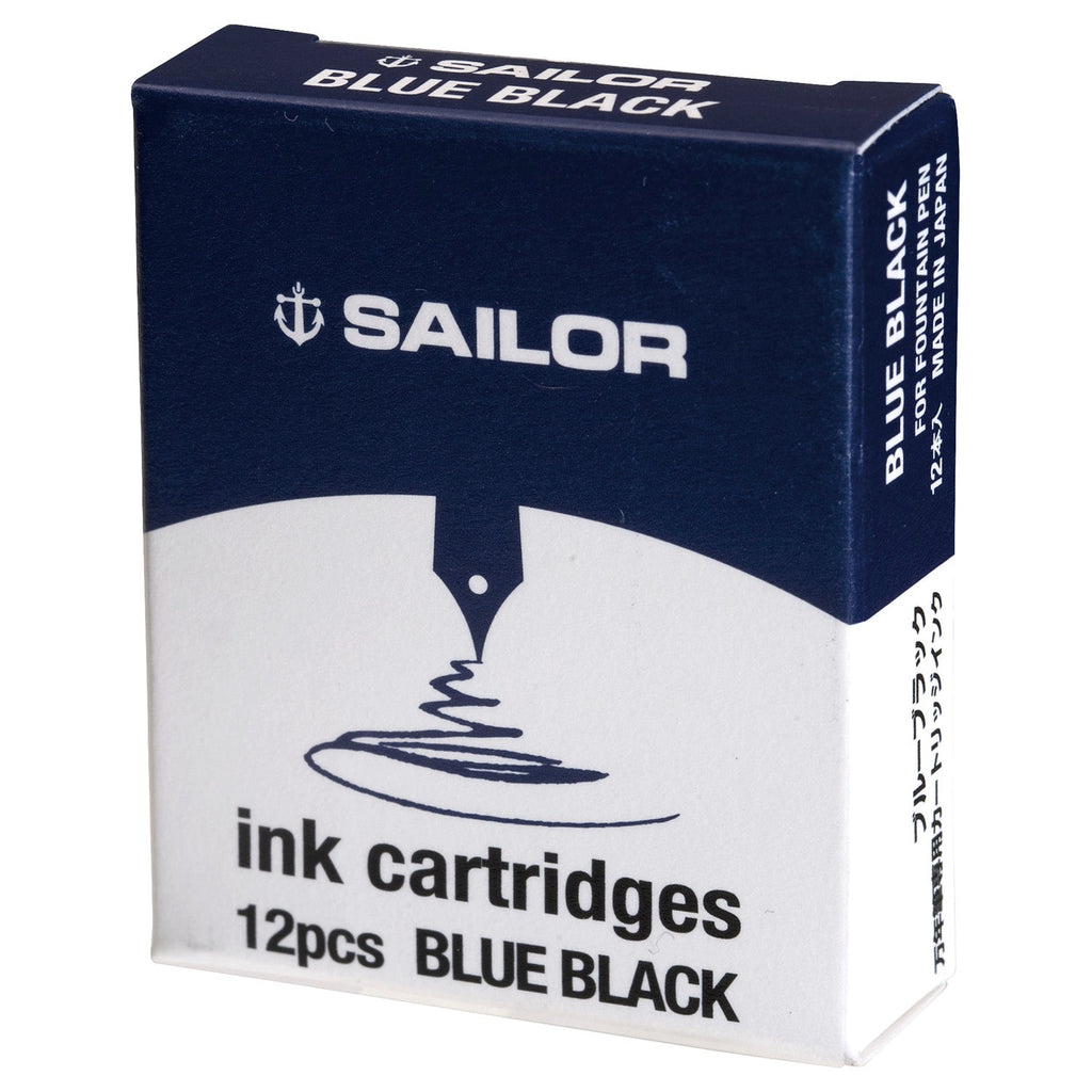 Sailor Dye Ink Cartridge (Blue Black - Pack of 12) 13-0404-144