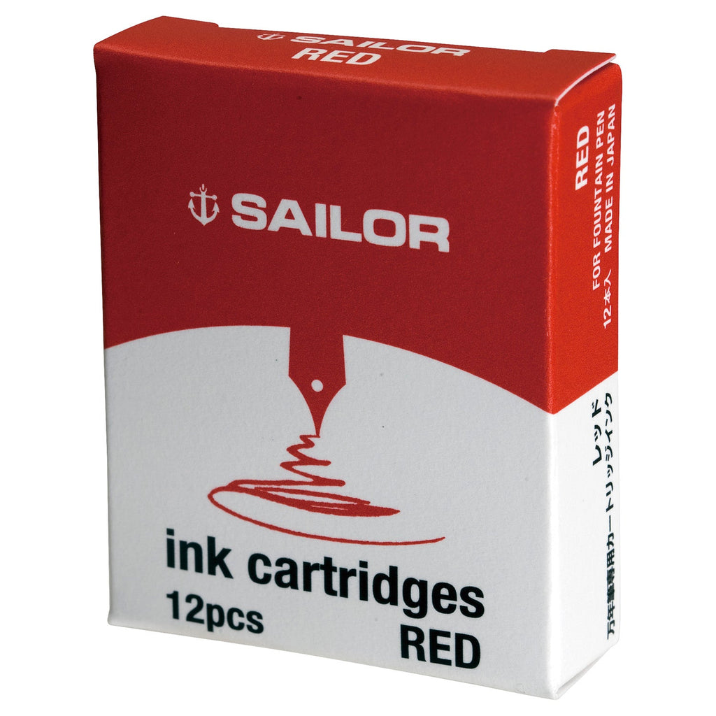 Sailor Dye Ink Cartridge (Red - Pack of 12) 13-0404-140