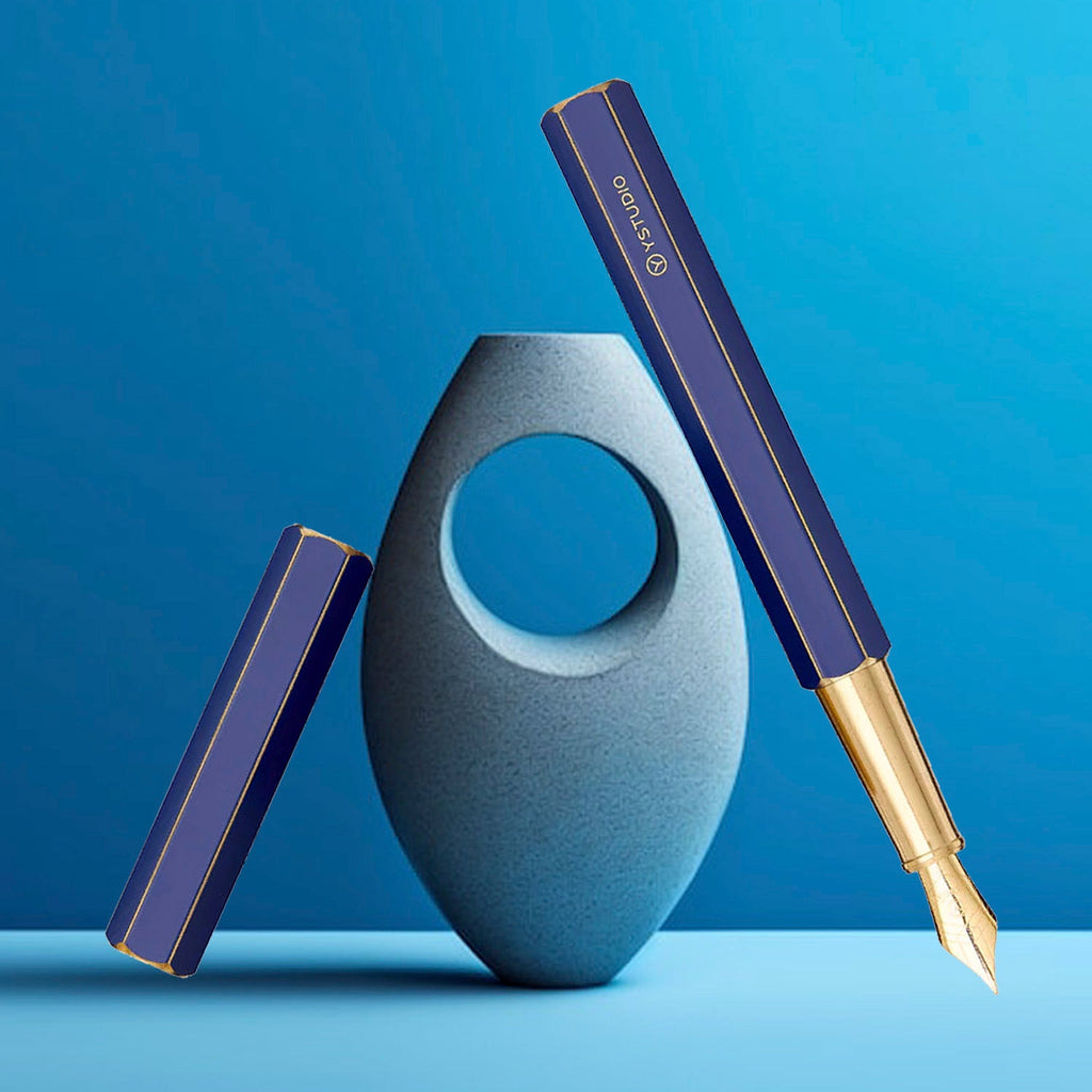 Ystudio Classic Revolve Blue Fountain Pen