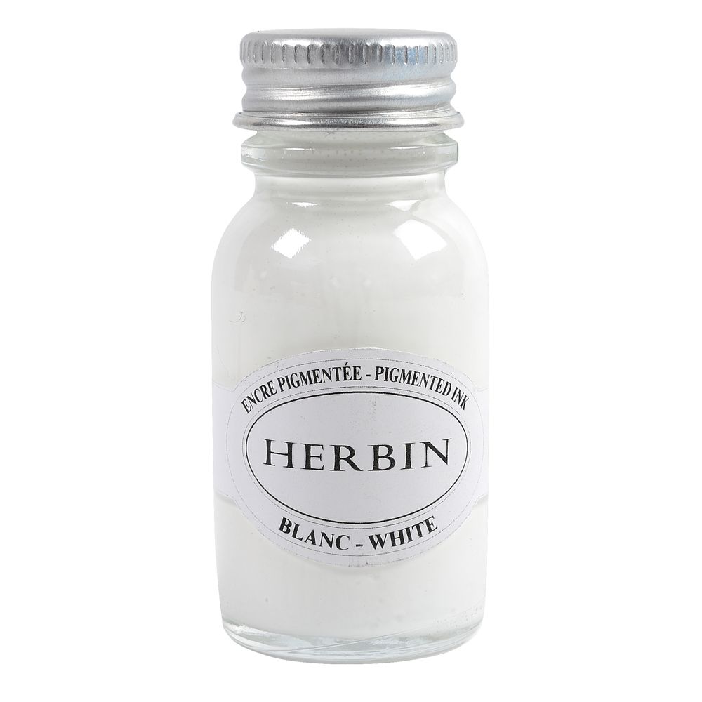 हर्बिन पिगमेंटेड इंक बोतल (सफ़ेद - 15ML) 12501T