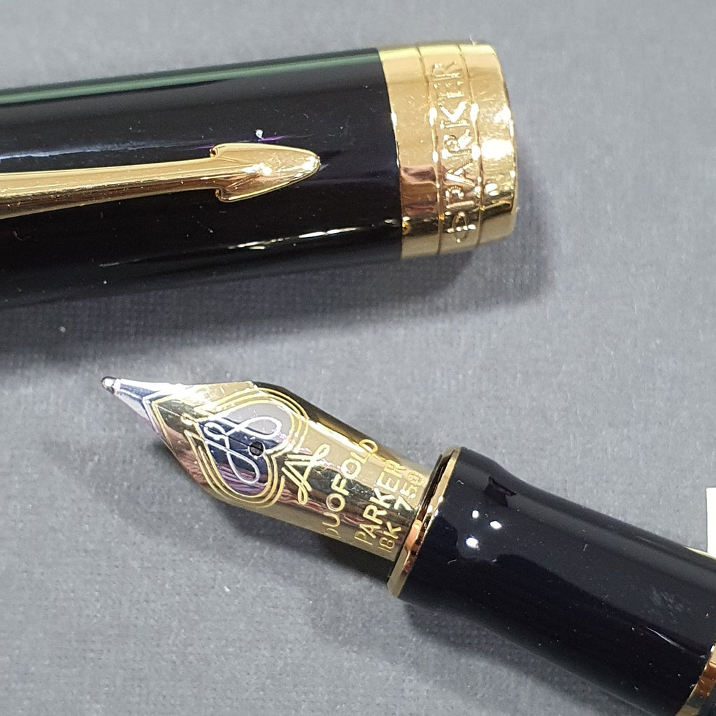 Buy Parker Duofold – Black GT International Fountain Pen from The Stationers